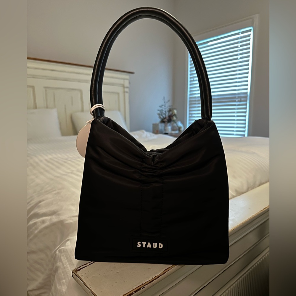 Staud Felix Nylon Shoulder Bag Black